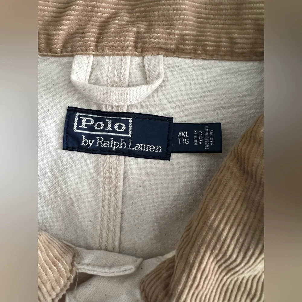 Ralph Lauren Men's Cream and Tan Shirt Jacket size XXL